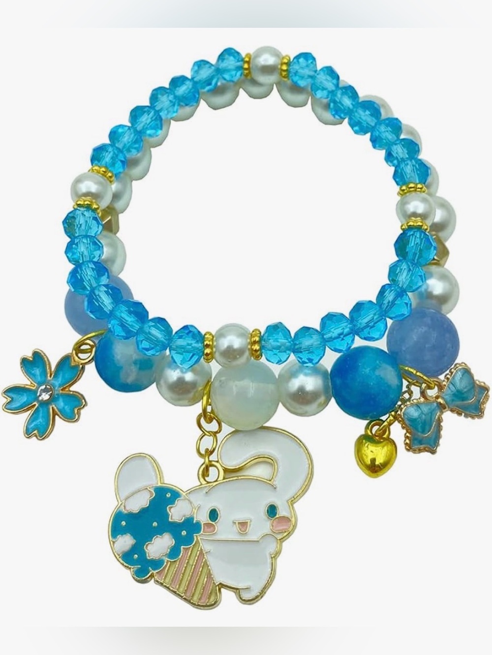 Blue Charm Stretch Bracelet